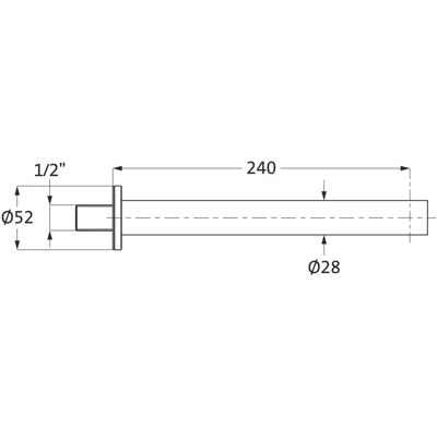 Herzbach iX Wandauslauf 240mm - Edelstahl gebürstet - Wandrosette Ø 52 mm Herzbach iX Wandauslauf 240mm - Edelstahl gebürstet - Wandrosette Ø 52 mm
