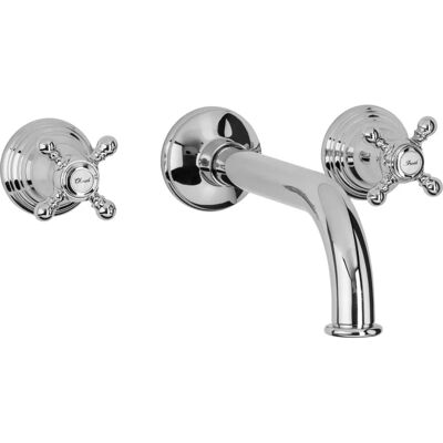 Herzbach Anais Classic Armatur Set - Kreuzgriffe, 200mm Ausladung, Chrom - Badezimmerarmatur Herzbach Anais Classic Armatur Set - Kreuzgriffe, 200mm Ausladung, Chrom - Badezimmerarmatur