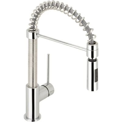 Herzbach Chrom Einloch-Küchenmischer mit Schwenkbarem Spiralfederauslauf Herzbach Chrom Einloch-Küchenmischer mit Schwenkbarem Spiralfederauslauf