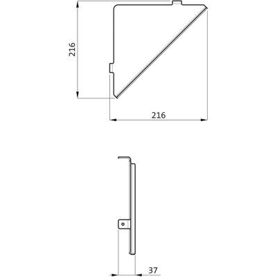 Herzbach Herzbach iX Eckablage - Wandmontage, Edelstahl gebürstet, 216mm Herzbach Herzbach iX Eckablage - Wandmontage, Edelstahl gebürstet, 216mm