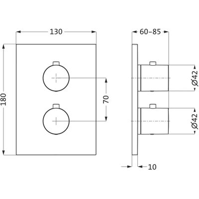 Herzbach Herzbach design ix pvd Thermostat - Quadrat, Schwarzstahl - Thermostat Herzbach Herzbach design ix pvd Thermostat - Quadrat, Schwarzstahl - Thermostat