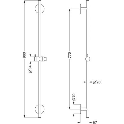 Herzbach Modell 21.965900.1.41 Messingstahl Duschwandstange Herzbach Modell 21.965900.1.41 Messingstahl Duschwandstange
