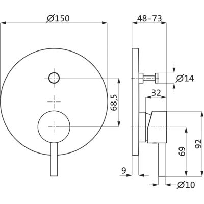 Herzbach Deep IX - Inbouw bad/douche mixer - RVS Herzbach Deep IX - Inbouw bad/douche mixer - RVS