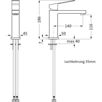 Herzbach NeoCastell Chroom Wastafelmengkraan M - Kraan Herzbach NeoCastell Chroom Wastafelmengkraan M - Kraan