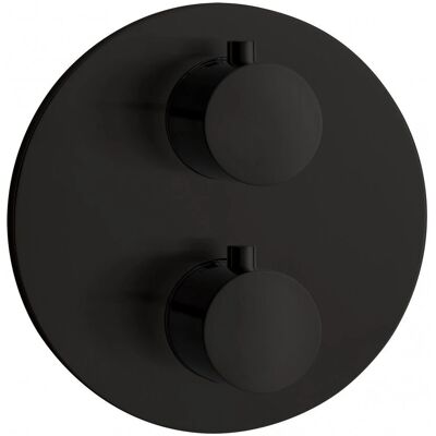 Thermostat Herzbach Deep Black - Montage mural, Rond, 2 usagers, Noir mat - Publicité Thermostat Herzbach Deep Black - Montage mural, Rond, 2 usagers, Noir mat - Publicité