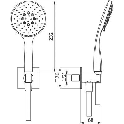 Herzbach Edelstahl gebürstet Wannen-Set - Quadratisches Design, Multifunktionale Handbrause, Wandhalter inklusive Herzbach Edelstahl gebürstet Wannen-Set - Quadratisches Design, Multifunktionale Handbrause, Wandhalter inklusive