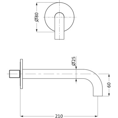Herzbach Deep IX Wandauslauf - Wand Spout Herzbach Deep IX Wandauslauf - Wand Spout