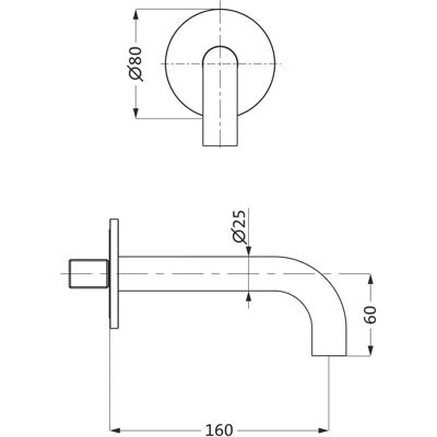Herzbach Deep IX Wandspout - Wall Spout Herzbach Deep IX Wandspout - Wall Spout