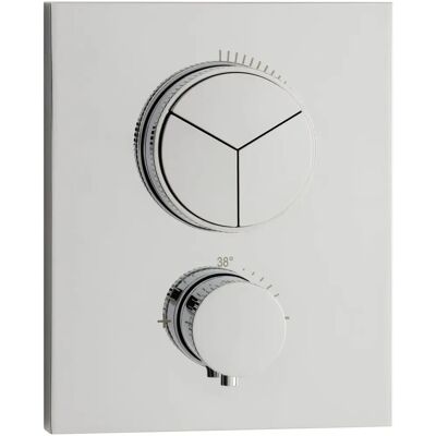 Herzbach Herzbach PUSH Thermostat - Chrom, 3 Verbraucher, eckig Herzbach Herzbach PUSH Thermostat - Chrom, 3 Verbraucher, eckig