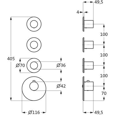 Herzbach Deep White Fertigmontageset - Thermostat-Modul Herzbach Deep White Fertigmontageset - Thermostat-Modul