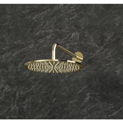 Herzbach LIVING SPA Wandarm - 350mm Rund Abgewinkelt PVD Gold Herzbach LIVING SPA Wandarm - 350mm Rund Abgewinkelt PVD Gold