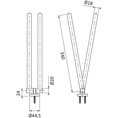 Herzbach LIVING Handtuchhalter - Wandmontage, 340mm, chrom, zweiarmlig Herzbach LIVING Handtuchhalter - Wandmontage, 340mm, chrom, zweiarmlig