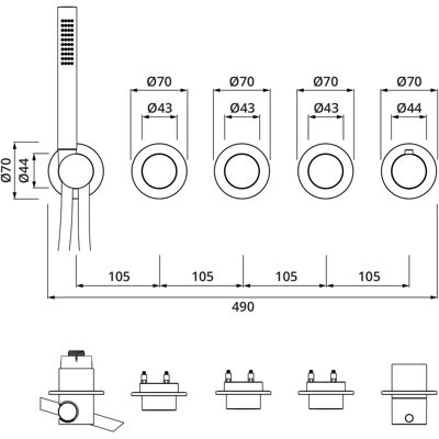 Herzbach Modell 70.703003.1.01 Thermostat-Set - Chrom Badezimmer/Dusche Herzbach Modell 70.703003.1.01 Thermostat-Set - Chrom Badezimmer/Dusche