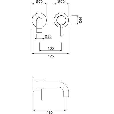 Herzbach Herzbach MODUL7 Wandbatterie Schwarz matt Herzbach Herzbach MODUL7 Wandbatterie Schwarz matt