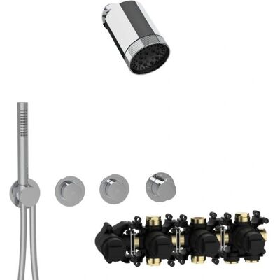 Herzbach Herzbach MODUL7 PUSH-Set thermostatique P-SP3 - Système de douche chrome - Publicité Herzbach Herzbach MODUL7 PUSH-Set thermostatique P-SP3 - Système de douche chrome - Publicité
