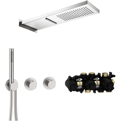 Herzbach MODUL7 Thermostat-Set T-MU2 Edelstahl - 3-Funktions-Duschtube Herzbach MODUL7 Thermostat-Set T-MU2 Edelstahl - 3-Funktions-Duschtube