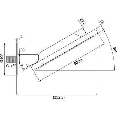 Herzbach Living Spa ONE FLOW Wand-Regenbrause - 230mm, 1-Strahl, chrom Herzbach Living Spa ONE FLOW Wand-Regenbrause - 230mm, 1-Strahl, chrom