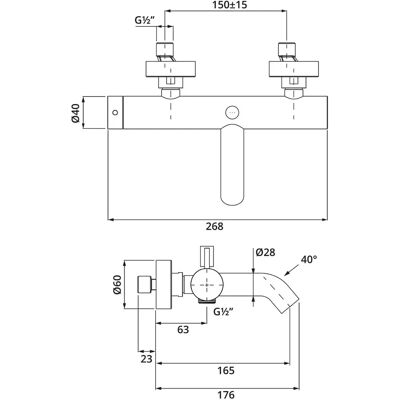 Herzbach Deep iX Aufputz Edelstahl Wannenbatterie - bathtub faucet Herzbach Deep iX Aufputz Edelstahl Wannenbatterie - bathtub faucet
