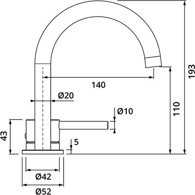 Herzbach DEEP iX Zweiloch-Armatur - Edelstahl Herzbach DEEP iX Zweiloch-Armatur - Edelstahl