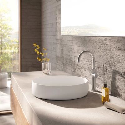 Herzbach DEEP iX Waschtischmischer - Seitlicher Griff, 360° Schwenkarm, Edelstahl Herzbach DEEP iX Waschtischmischer - Seitlicher Griff, 360° Schwenkarm, Edelstahl
