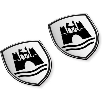 Volkswagen 5C0064317ASXRW Satinsvart krom Wolfsburg-emblem - Dekorativ klistermärke Volkswagen 5C0064317ASXRW Satinsvart krom Wolfsburg-emblem - Dekorativ klistermärke