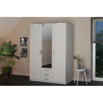 PRIESS Amsterdam Kleiderschrank - Glaskranzblende, LED, 3-türig, 140x193x56cm PRIESS Amsterdam Kleiderschrank - Glaskranzblende, LED, 3-türig, 140x193x56cm