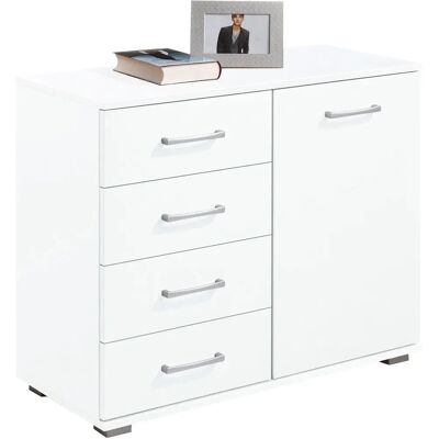 Priess Barcelona Weiße Sideboard - 4 Schubladen, 82x38x71cm, Holz-Innenraum Priess Barcelona Weiße Sideboard - 4 Schubladen, 82x38x71cm, Holz-Innenraum