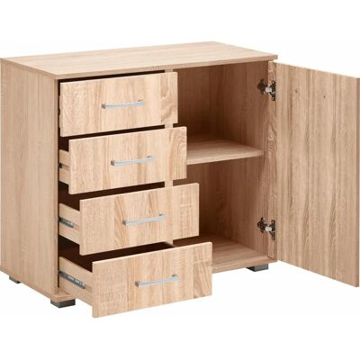 Priess Barcelona Sideboard - 4 Schubladen, Hell Eiche Finish Priess Barcelona Sideboard - 4 Schubladen, Hell Eiche Finish