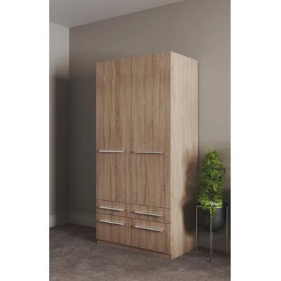 Priess Barcelona Kleiderschrank - Verstellbare Größen, Holzoptik Priess Barcelona Kleiderschrank - Verstellbare Größen, Holzoptik