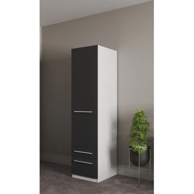 PRIESS Barcelona Kleiderschrank - Klassisch, Schwarz/Weiß, 48x193x54cm PRIESS Barcelona Kleiderschrank - Klassisch, Schwarz/Weiß, 48x193x54cm