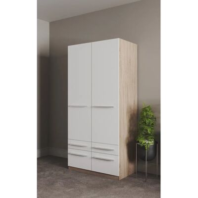 Priess Barcelona Kleiderschrank - Kleiderstange, Spiegel Priess Barcelona Kleiderschrank - Kleiderstange, Spiegel