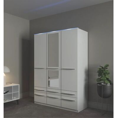 PRIESS Barcelona Kleiderschrank - Klassisches Design, Verstellbare Regale, Spiegel Türen PRIESS Barcelona Kleiderschrank - Klassisches Design, Verstellbare Regale, Spiegel Türen