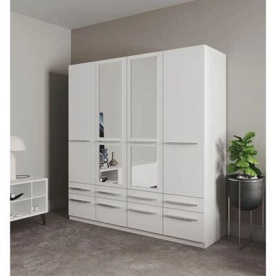 Priess Kleiderschrank - Metall-Kleiderstange - Geräumiger Stauraum Priess Kleiderschrank - Metall-Kleiderstange - Geräumiger Stauraum