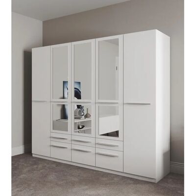 PRIESS Barcelona Kleiderschrank - Metallkleiderstangen, LED, Weiß PRIESS Barcelona Kleiderschrank - Metallkleiderstangen, LED, Weiß