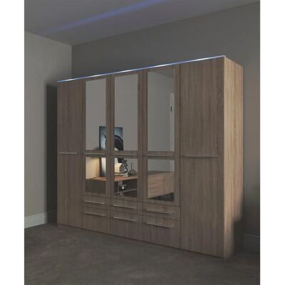 PRIESS Barcelona Kleiderschrank - Metallstangen & Spiegel PRIESS Barcelona Kleiderschrank - Metallstangen & Spiegel
