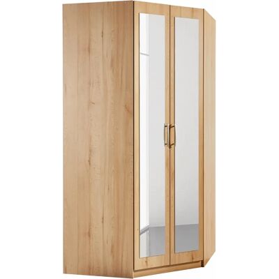 PRIESS Husum Kleiderschrank - Spiegel, Beige, Metallgriffe PRIESS Husum Kleiderschrank - Spiegel, Beige, Metallgriffe