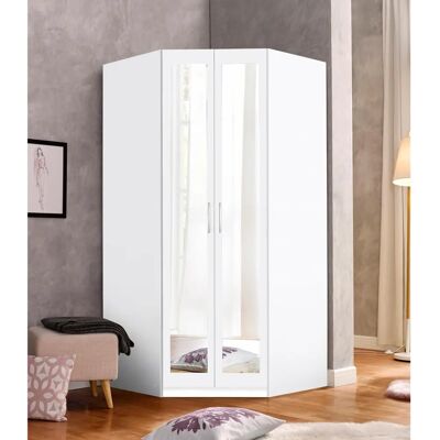 Priess Husum Weiß Kleiderschrank mit Spiegel - Schrank Priess Husum Weiß Kleiderschrank mit Spiegel - Schrank