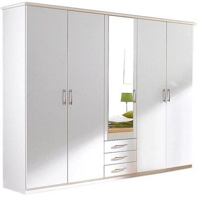 Priess Husum Kleiderschrank - 5-türig, Weiß, mit Schubladen Priess Husum Kleiderschrank - 5-türig, Weiß, mit Schubladen