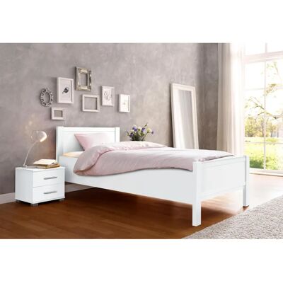 Priess Husum Bett - Weiß, Modell, Verstellbare Tiefe - Bett Priess Husum Bett - Weiß, Modell, Verstellbare Tiefe - Bett