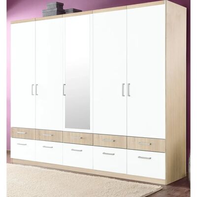 Priess Kleiderschrank - 5-türig Weiß - Schrank Priess Kleiderschrank - 5-türig Weiß - Schrank