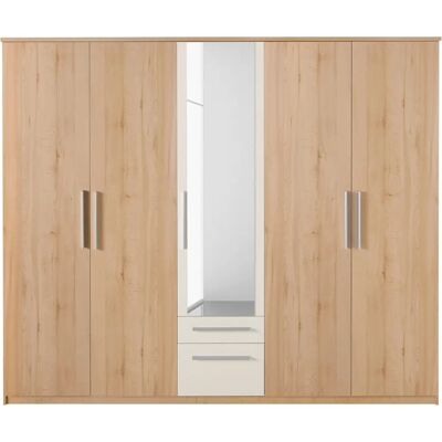 PRIESS Kleiderschrank - 231x54x195cm, 5 Türen, Weiß PRIESS Kleiderschrank - 231x54x195cm, 5 Türen, Weiß