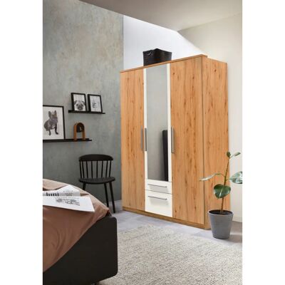 PRIESS Kleiderschrank - 140x195x54 cm, 3 Türen, Weiß, Modernes Design PRIESS Kleiderschrank - 140x195x54 cm, 3 Türen, Weiß, Modernes Design