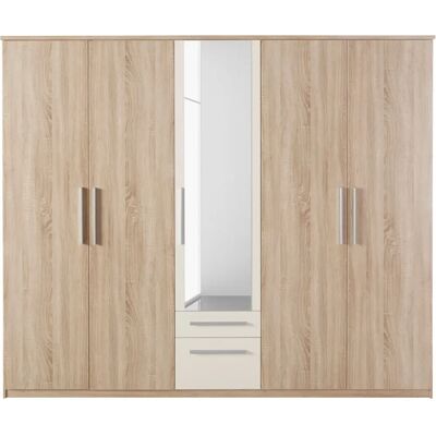 PRIESS Kleiderschrank - 5-türig, Weiß, 231x54x195cm - Kleiderschrank PRIESS Kleiderschrank - 5-türig, Weiß, 231x54x195cm - Kleiderschrank