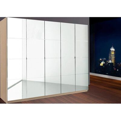 PRIESS Malaga Kleiderschrank - 5-türig, braun, mit Spiegel PRIESS Malaga Kleiderschrank - 5-türig, braun, mit Spiegel