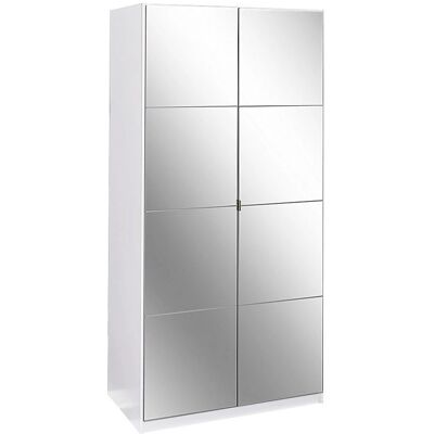 Priess Malaga Kleiderschrank - Spiegel, 2-türig, Weiß, 193x93x54cm Priess Malaga Kleiderschrank - Spiegel, 2-türig, Weiß, 193x93x54cm