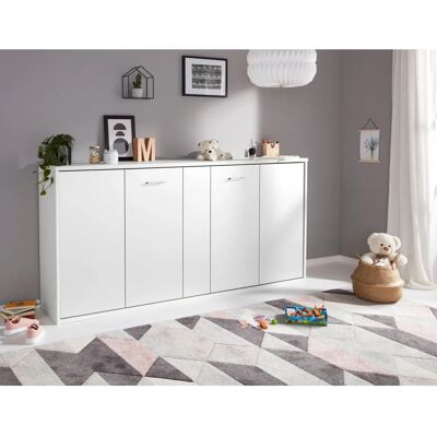 Priess Oregon Schrankbett Weiß - Klappbares Bett mit LED (Optional) - Schrankbett Priess Oregon Schrankbett Weiß - Klappbares Bett mit LED (Optional) - Schrankbett
