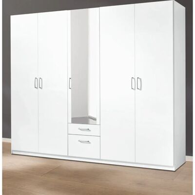 PRIESS Bilbao Kleiderschrank - 5 Türen, 230x54x193cm, Weiß PRIESS Bilbao Kleiderschrank - 5 Türen, 230x54x193cm, Weiß