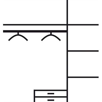 Priess Bilbao Kleiderschrank - Modular, 3-türig, 140x54x193 cm Priess Bilbao Kleiderschrank - Modular, 3-türig, 140x54x193 cm