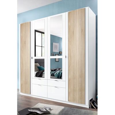 Priess Weißer Kleiderschrank - 4-türiger Spiegelschrank - Deutsche Qualität Priess Weißer Kleiderschrank - 4-türiger Spiegelschrank - Deutsche Qualität