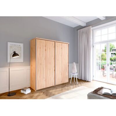 PRIESS Arnsberg Kleiderschrank - 2 Schiebetüren, 4 Regale, 2 Stangen - Braun PRIESS Arnsberg Kleiderschrank - 2 Schiebetüren, 4 Regale, 2 Stangen - Braun